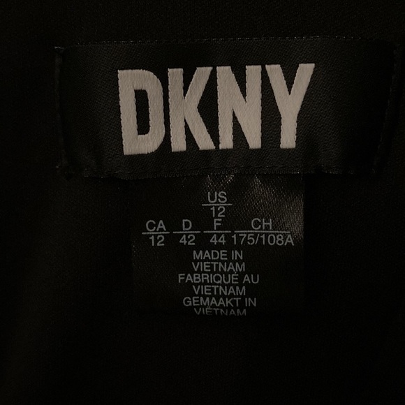 DKNY Black Velvet Satin Trim Dress black size 12 - Picture 6 of 8